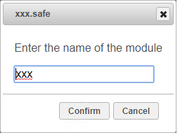 SafeKit web console - enter  module name